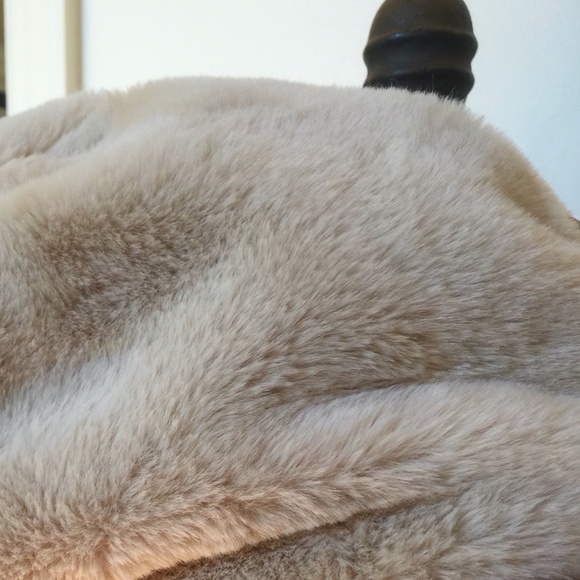 Nude rose puffer coat jacket faux fur lined - Picture 9 of 11